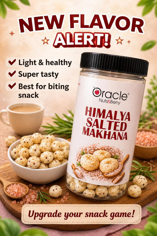 Pack of Oracle Salted Makhana, roasted and lightly salted for a healthy snack