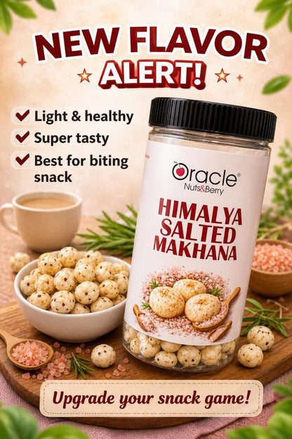 Pack of Oracle Salted Makhana, roasted and lightly salted for a healthy snack