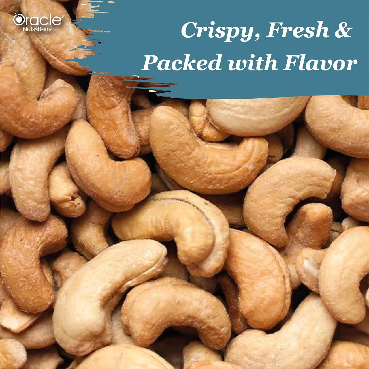 Oracle Roasted & Salted Cashew, Crunchy Premium Whole Kaju Healthy Nut Snack 200g