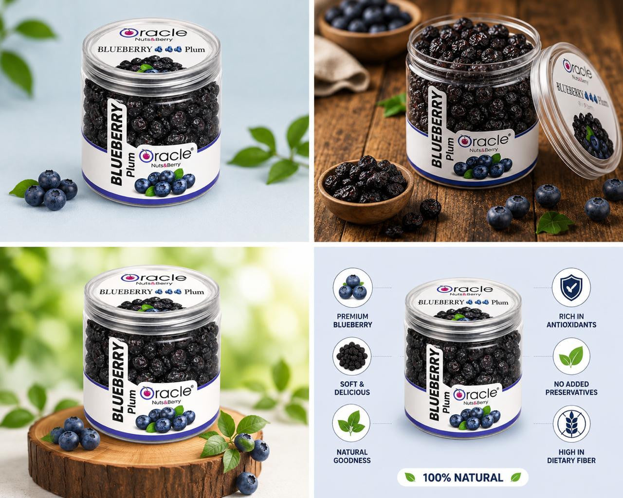 Serving of blueberry dried plums on a cheese platter