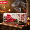 Pink Rose Incense Sticks – Charcoal-Free Floral Fragrance for Pooja & Meditation