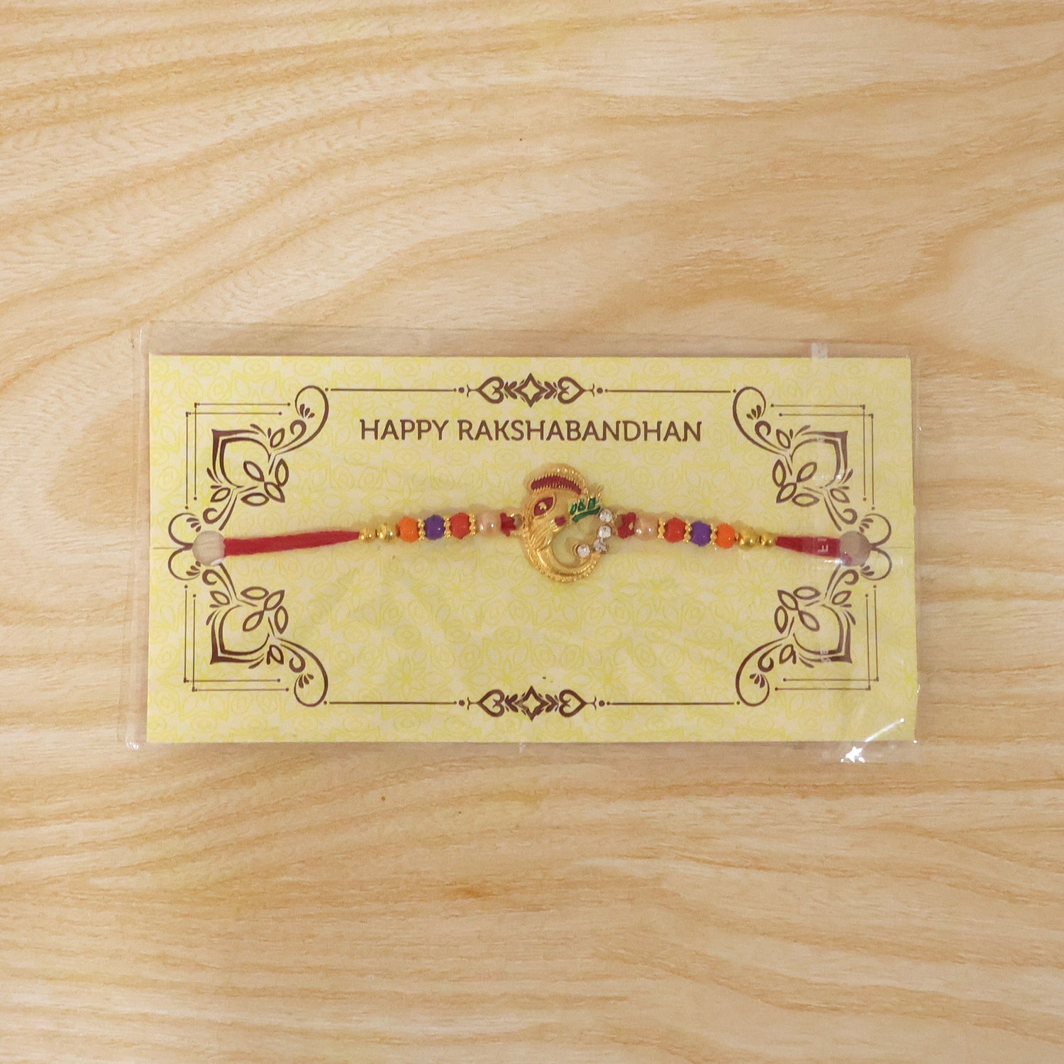 Traditional Ganesh Beaded Rakhi Embrace Festive Bonding (5pcs)