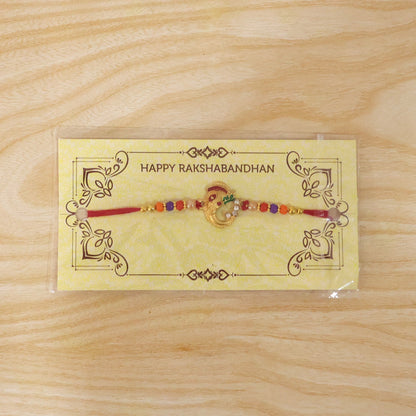 Traditional Ganesh Beaded Rakhi Embrace Festive Bonding (5pcs)