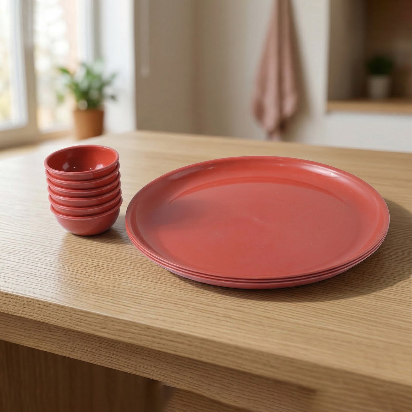 Multipurpose Serving Plate and Bowl Set 3 Plate 6 Bowl (Mix Color)