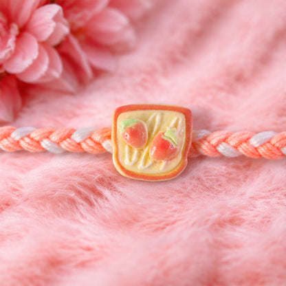 Strawberry Toast Rakhi Fun & Unique Design for Kids & Bhai (5pcs)