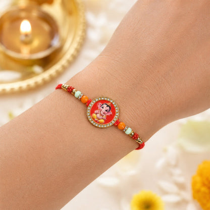 Ganesha Rakhi for Brother - Designer Raksha Bandhan Thread (5pcs)