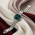 Women’s Green Dial Watch – Elegant Silver Strap with Modern Design