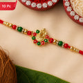 Ganesha Rakhi Beads and Stone Work for Raksha Bandhan (10pcs)