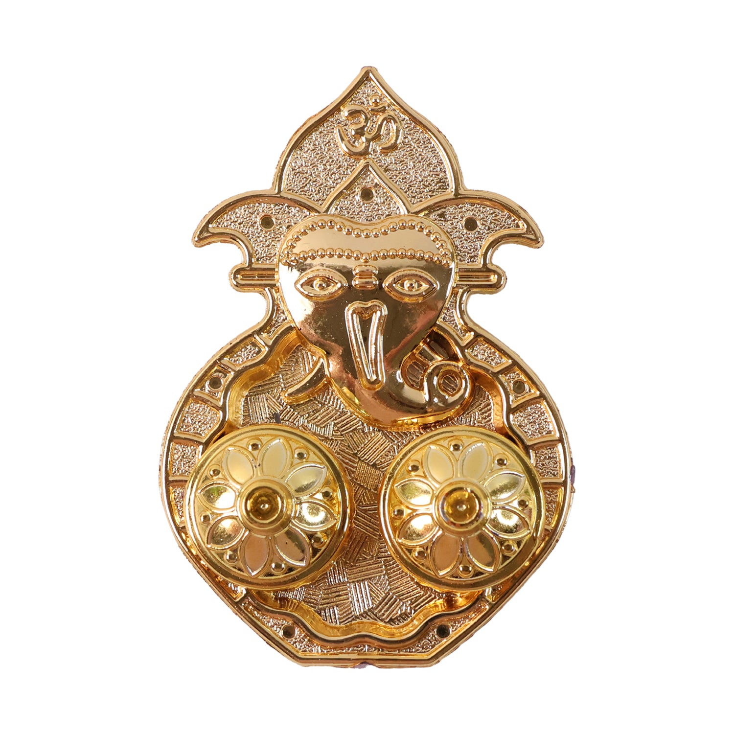 Traditional Golden Lord Ganesha Kumkum Dish  (1 Pc)