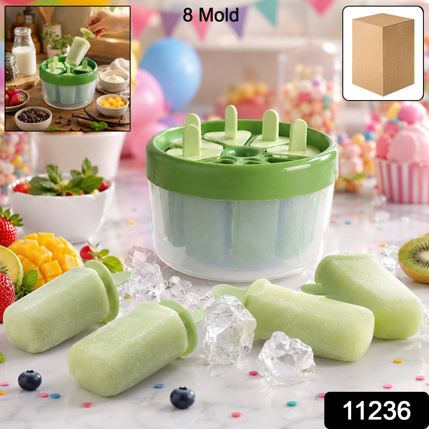Plastic Ice Candy Popsicle Maker with SKU 11236