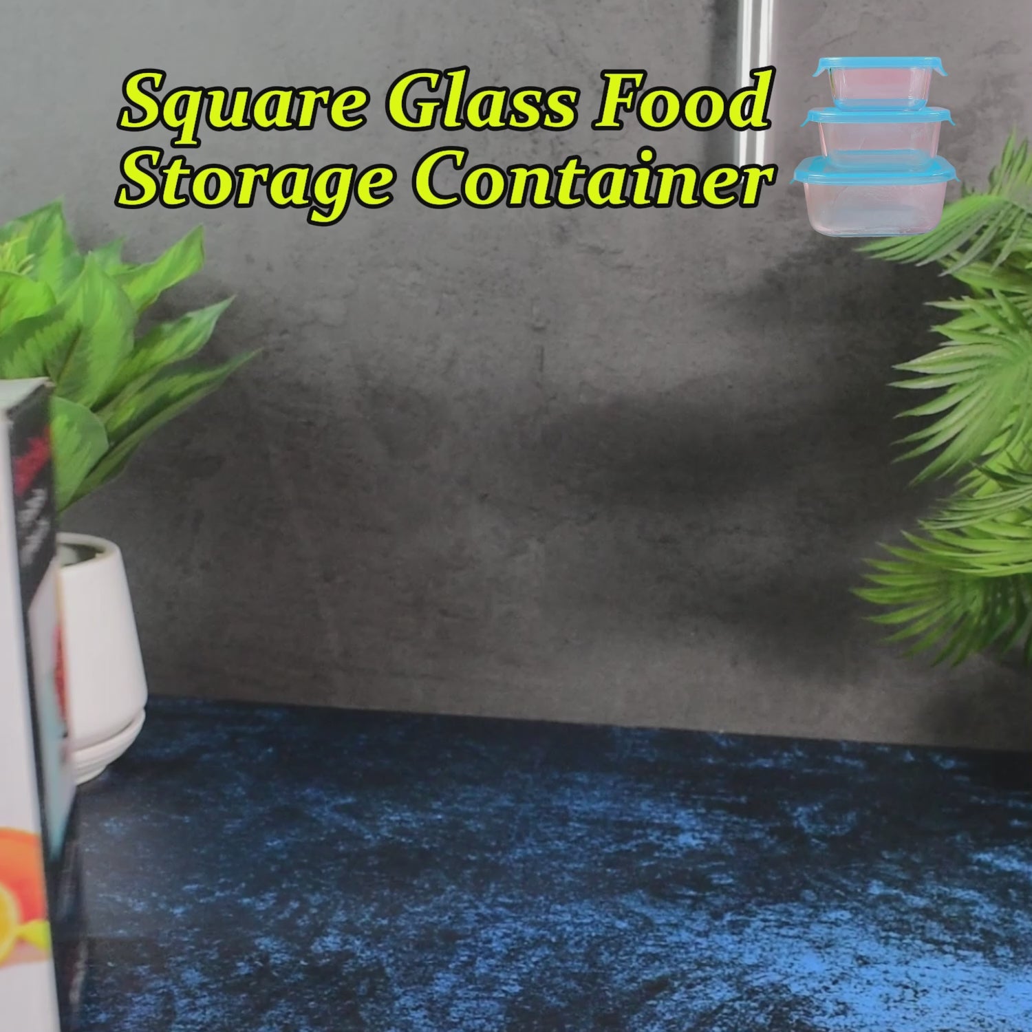 Premium Quality 3-Piece Square Glass Food Storage Container / Bowl Set