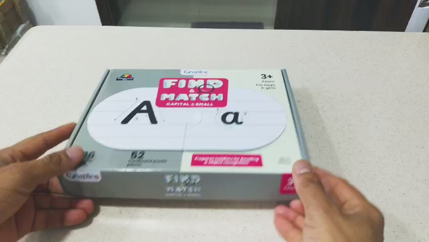 Capital and Small Letter Matching Puzzle - Ages 3+ (52 cardboard puzzle pieces) Find & Match series