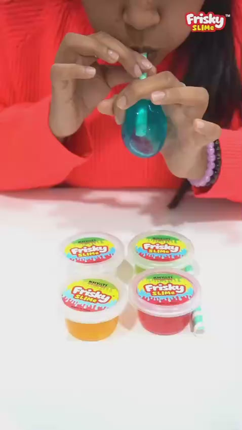 Khyati Frisky Slime Blow with Straw Play Set 4 Slime  Activity Kit for Kids