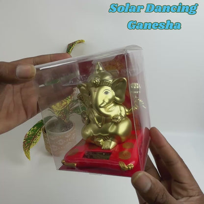 Decorative Religious Large Lord Ganesha Idol with Solar-Powered Base (1 Pc)