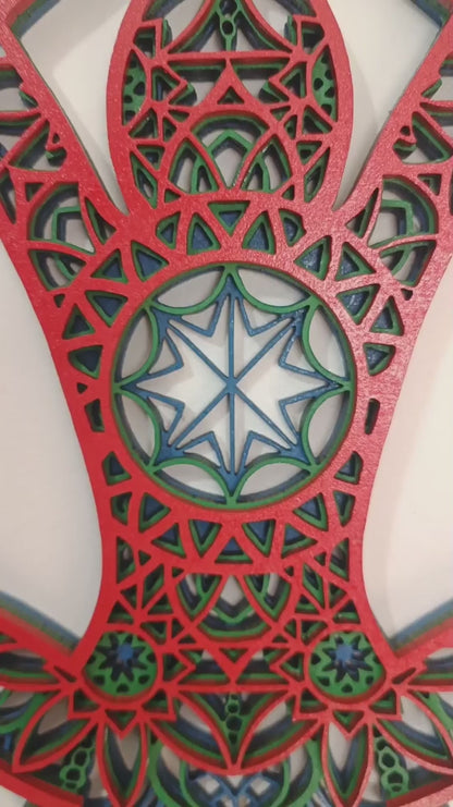 Handcrafted Multi-Layer Wooden Yoga Wall Art – 3D Meditation Pose Design | Spiritual Home Decor | Handmade Wooden Wall Hanging for Yoga Room & Living Space