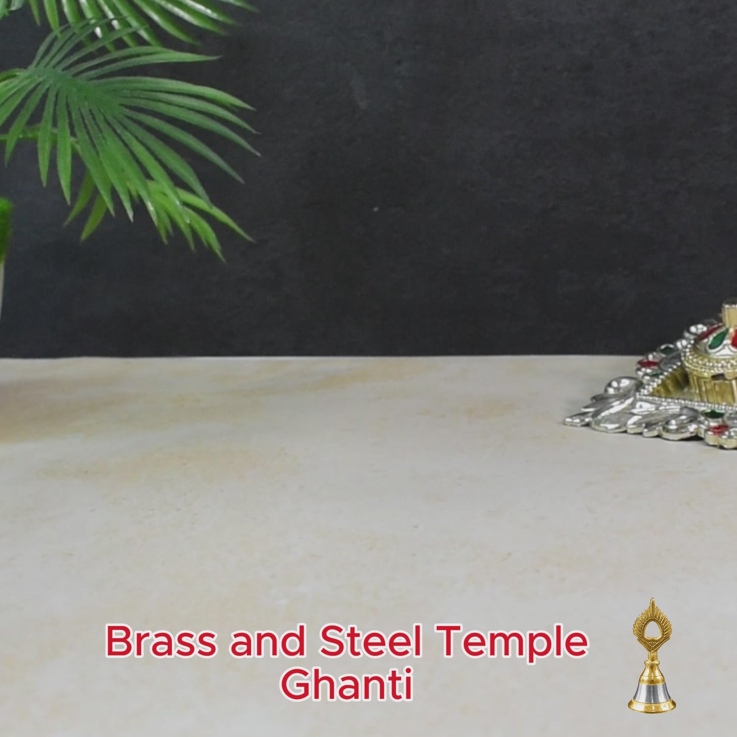 Brass and Steel Temple Ghanti (Pooja Bell) – Decorative Spiritual Accessory