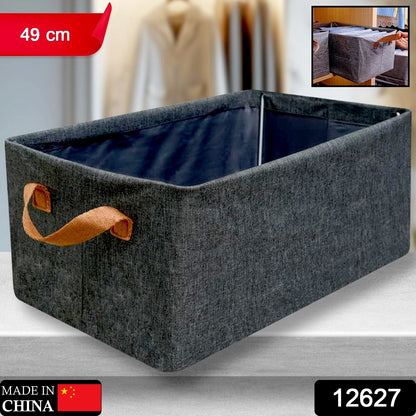Foldable Storage Box – 49 cm Cotton Linen Organizer | Organivo