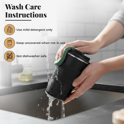 Insulated Travel Coffee Mug with Leakproof Lid and Grip Sleeve 1 Pc