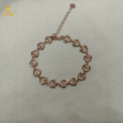 Premium gold plated heart link bracelet styled for parties and special occasions