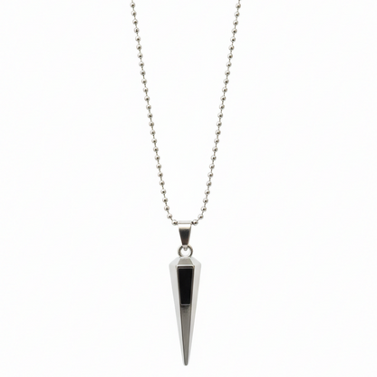 Sharp Edge Black Inlay Spike Pendant Necklace for Men