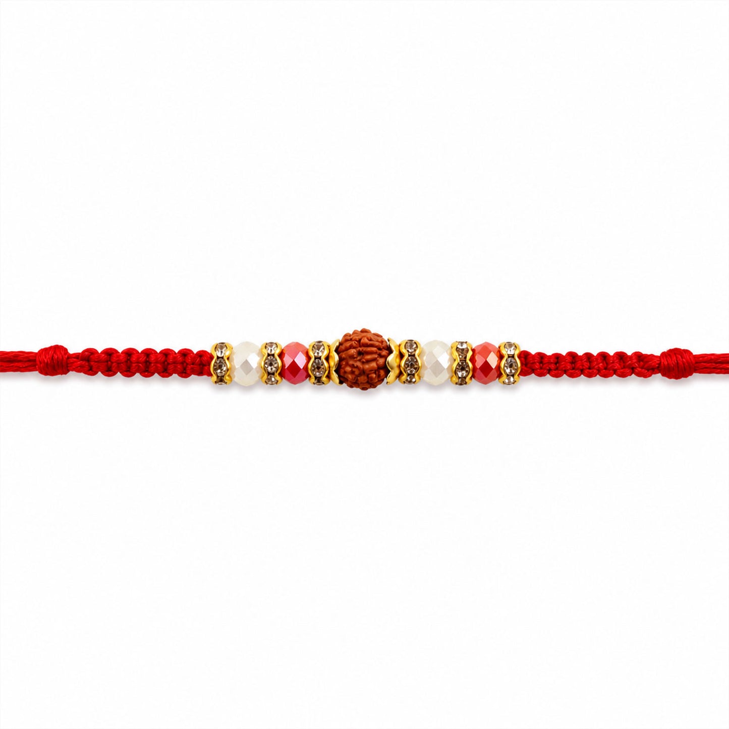 Stone Studded Designer Rakhi with Traditional Beads and Beautiful Festive Finish