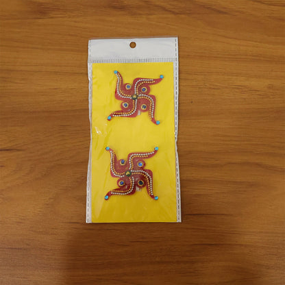 Swastik Door Hanging | Red Acrylic | Pair for Diwali and Puja