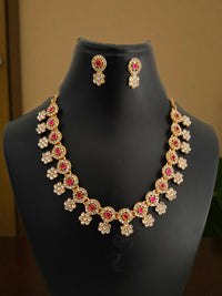 Traditional Kundan & Pearl Peacock Choker Necklace Set