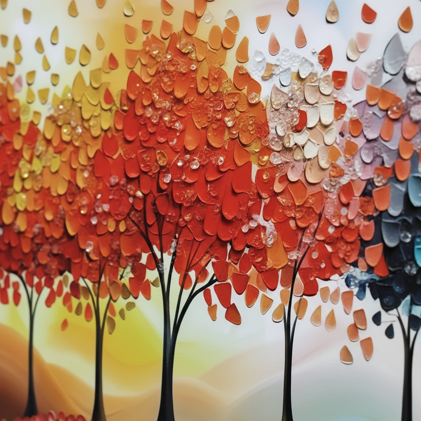 Luxury 3D Tree Wall Art Frame with Gem Design Home Decor