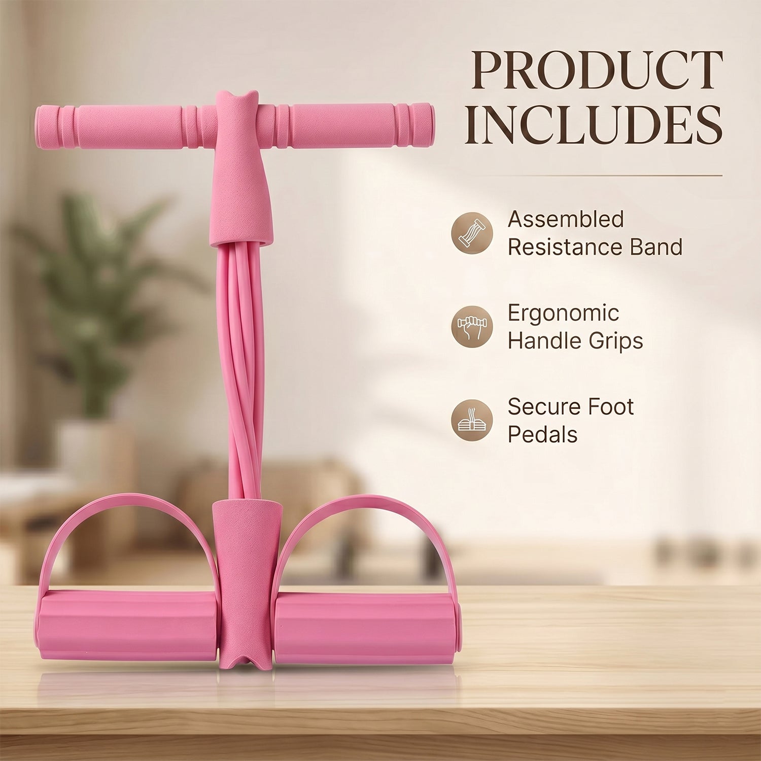 Foot Pedal Pull Rope Exerciser for Stability