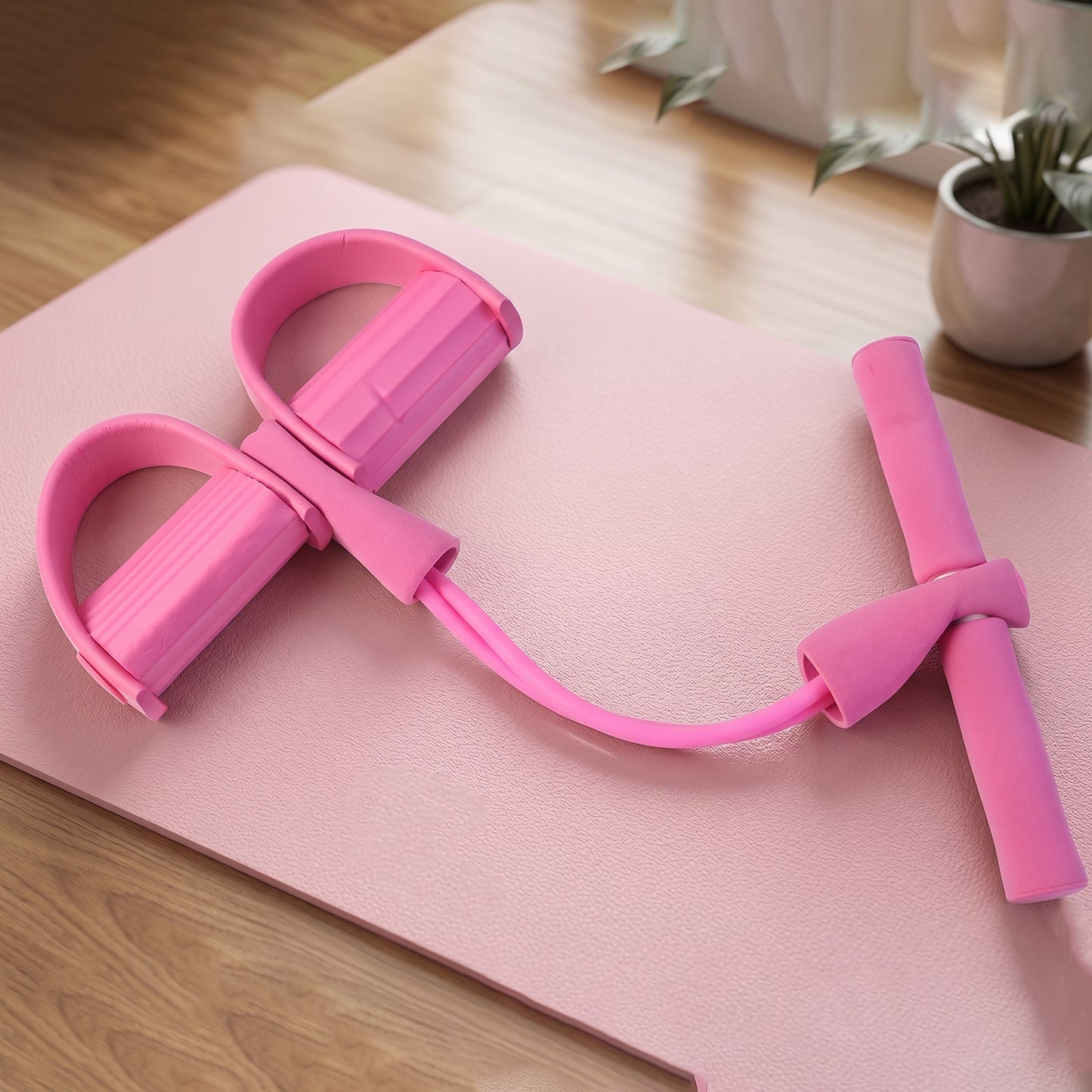 Resistance Exerciser Handle and Foot Pedal Detail