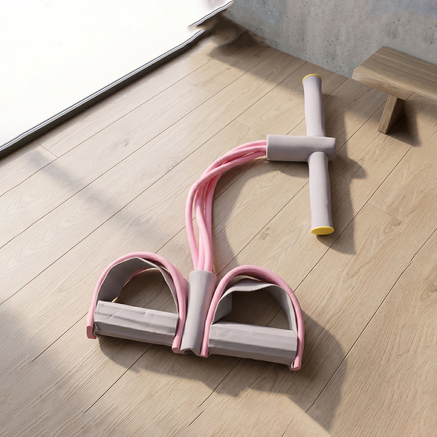 Pull Rope Exerciser Handle and Pedal Detail