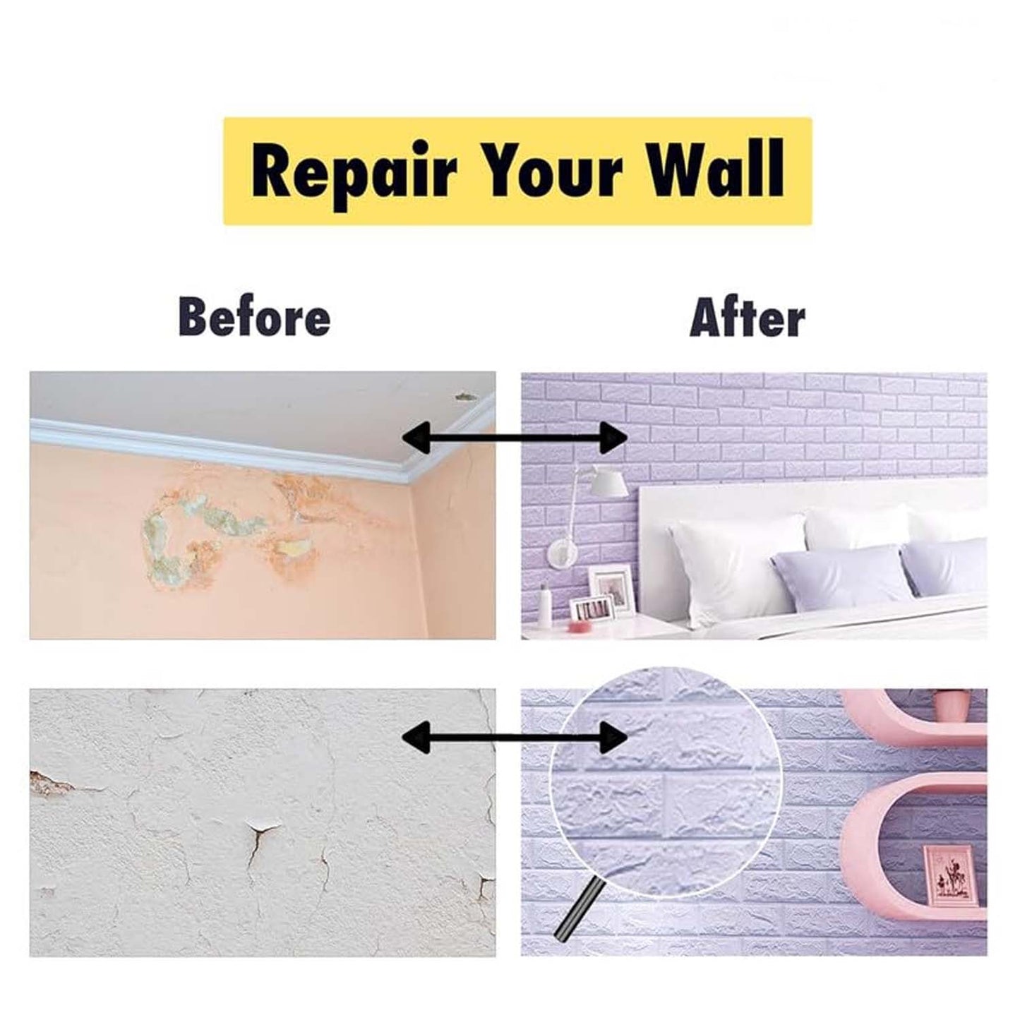 Wallpaper 3D Foam Wallpaper Sticker Panels (76 x 70 Cm / 1 Pc)