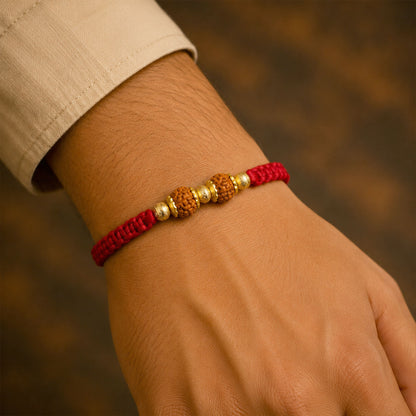 Beautiful Designer Rakhi with Studded Centre, Festive Beads and Raksha Bandhan Appeal