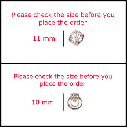 Rose Gold Crown & Heart Stud Earring Set for women and girls Combo Pack of 2