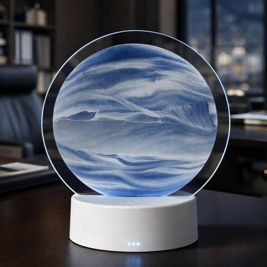 LED Round Sand Art Lamp | Relaxing Desktop Night Light Home Décor Gift