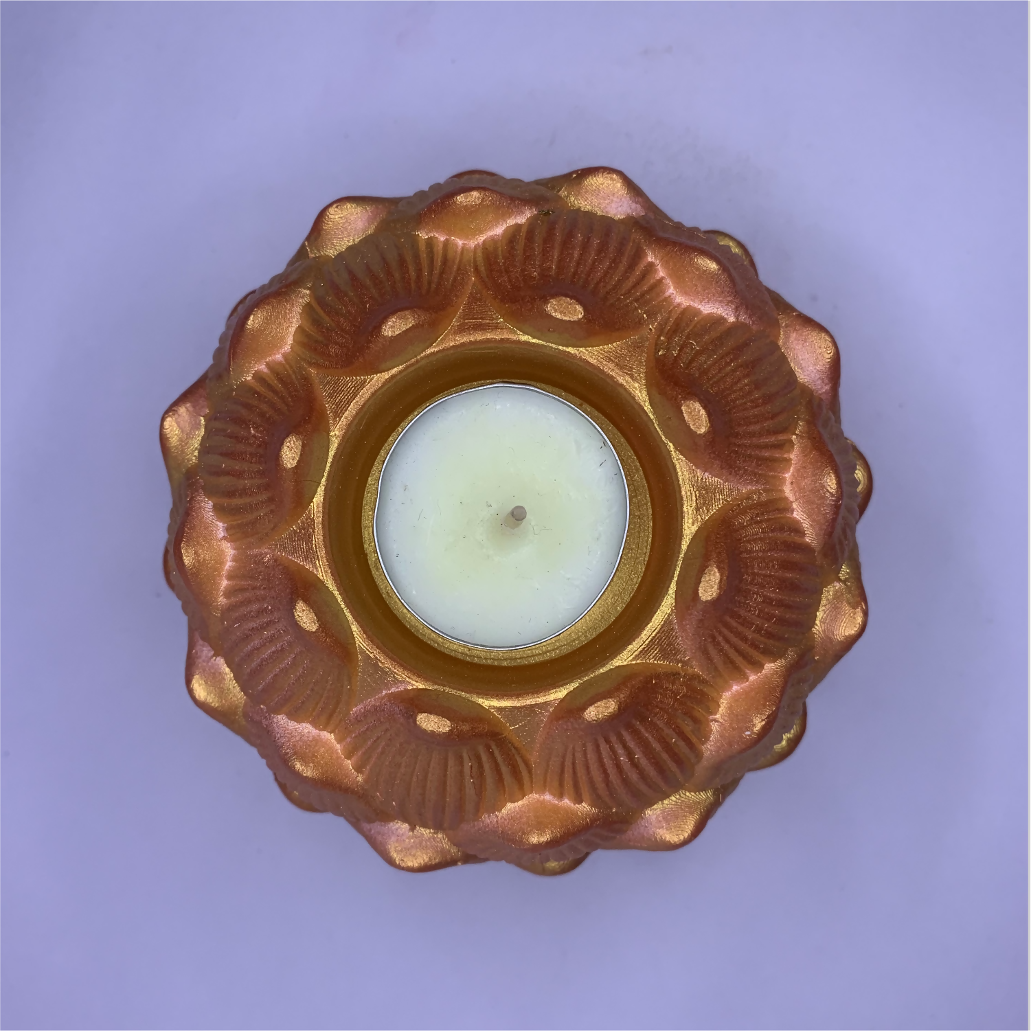 Handmade Diya-Style Big Kamal Diya – Rose Gold| Elegant Home & Festive Decor Tealight Holder