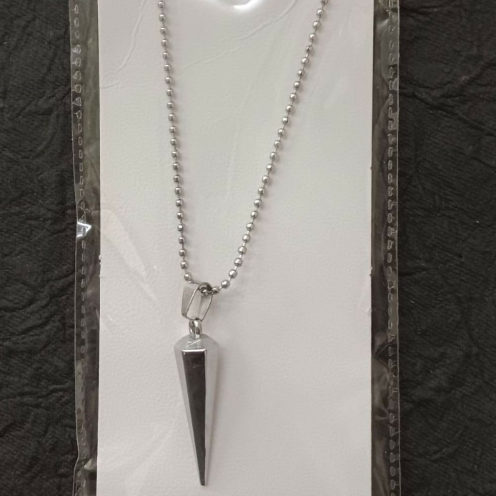 Sharp Edge Black Inlay Spike Pendant Necklace for Men