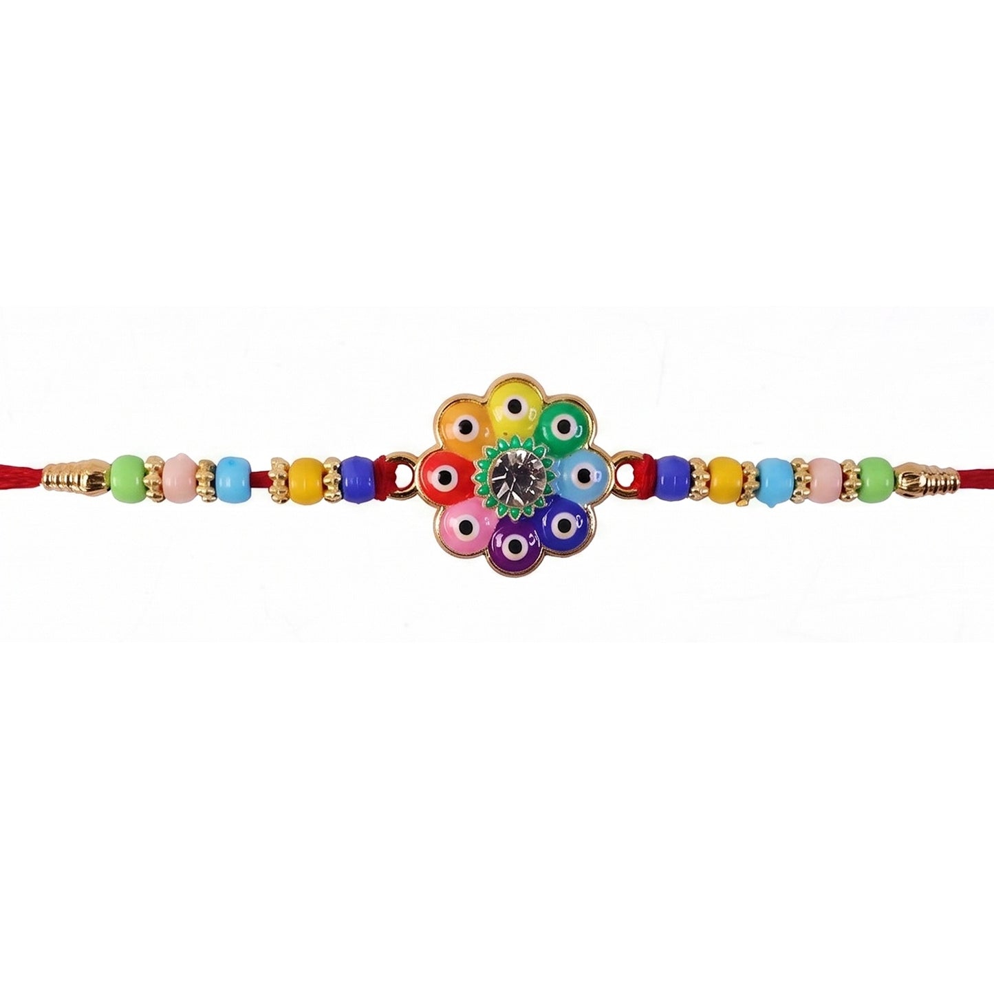 Traditional rakhi with evil eye and beads