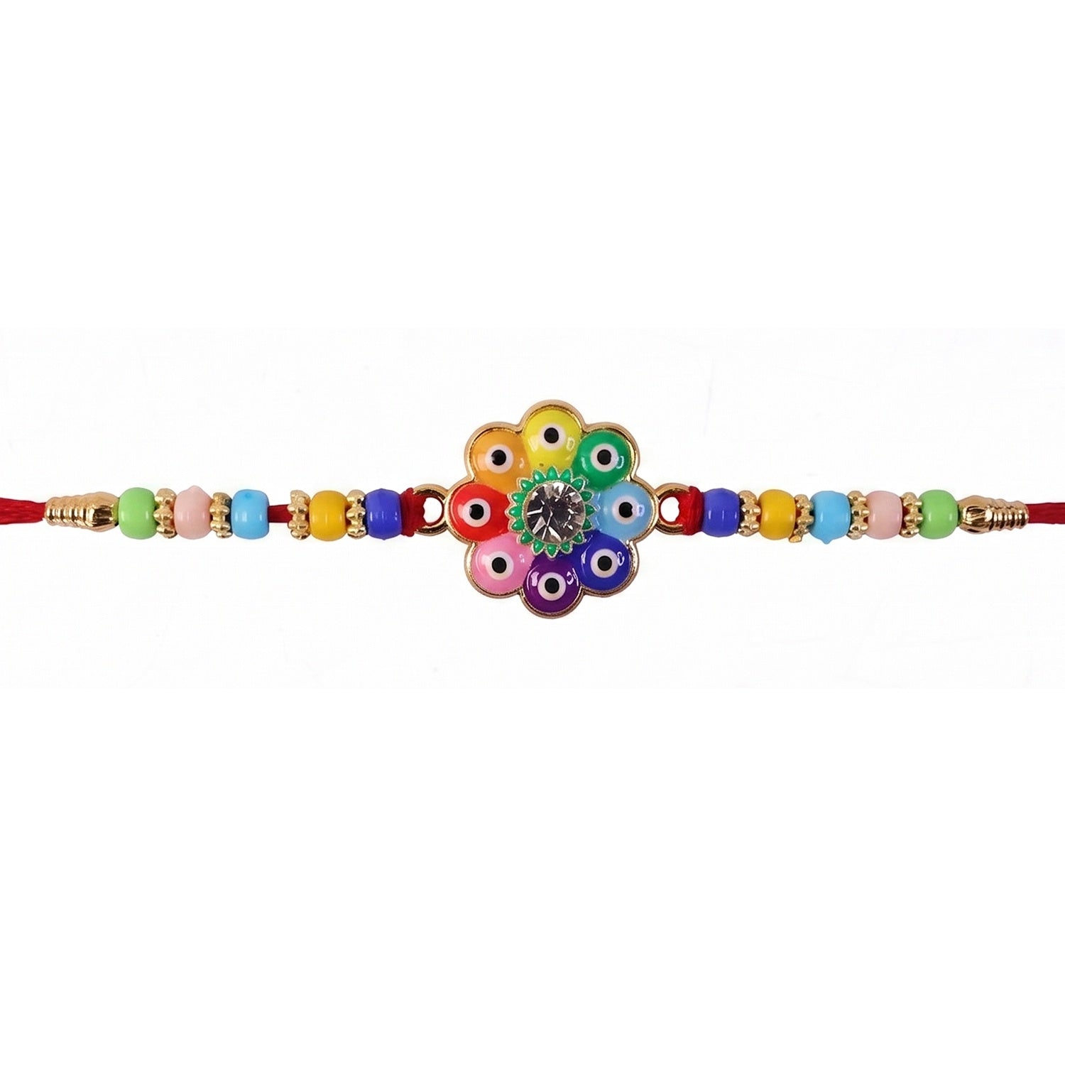 Traditional rakhi with evil eye and beads