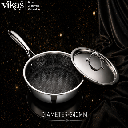 Vikas Honeycomb Frypan 240mm with stainless steel lid