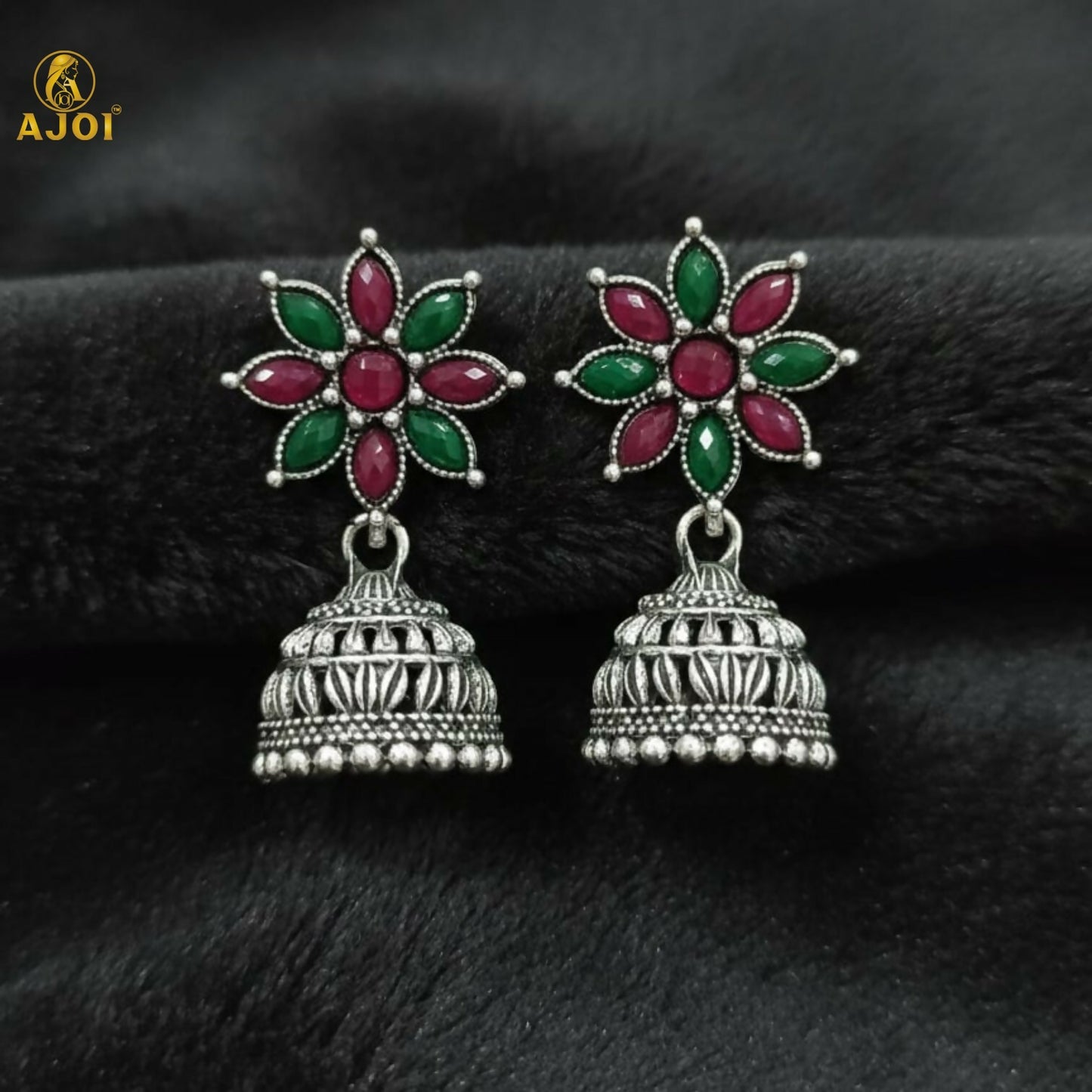 Shringara Ratnam Floral Jhumka Earrings