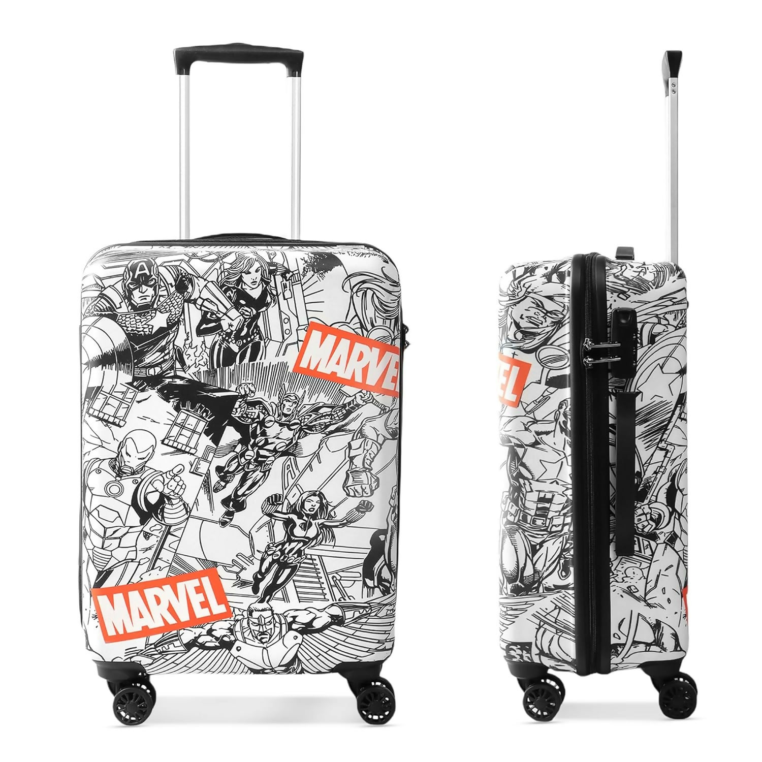 Novex Marvel Avenger Kids Trolley Bags for Travel Polycarbonate Luggage /Suitcase with 4 Wheel (Black,18 Inch)