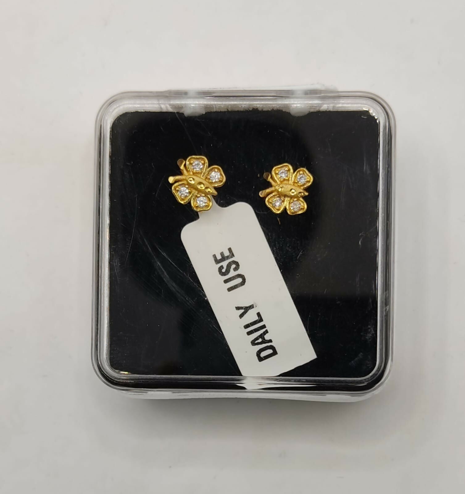 Diamond Studded Gold Butterfly Earring - Daily Use for women and girls