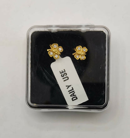 Diamond Studded Gold Butterfly Earring - Daily Use for women and girls