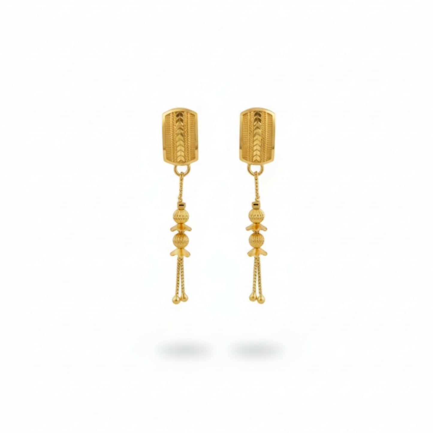 Long Chain Beads Golden Earrings for Women & Girls – Traditional Fancy Jewellery Gift