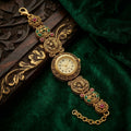 Antique Gold-Plated Peacock Design Ethnic Bracelet Watch