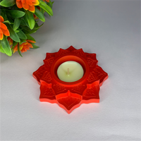 Lotus Diya red tealight candle Elegant Home Decor Handmade.