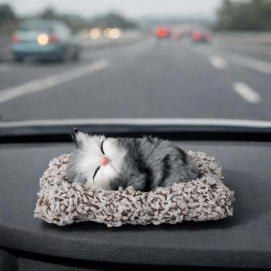 Cute Sleeping Cat Car Dashboard Decor Soft Plush Showpiece