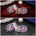 Silver Adjustable Floral Toe Rings – Elegant Enamel Design