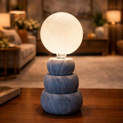 Close-up of realistic moon design LED night lamp